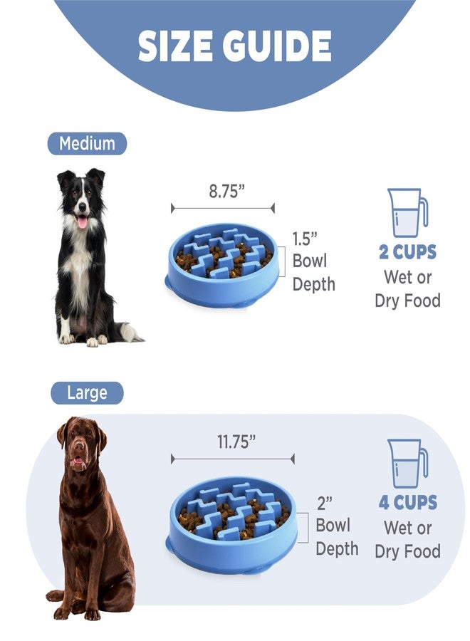 Outward Hound Fun Feeder Slo Bowl – Large 4‑Cup Capacity, Slow Feeding, Medium to Large Dogs, Non‑Slip, Blue, Notch Pattern - Image 5